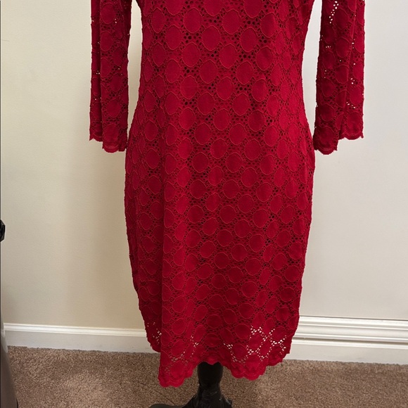 Ronni Nicole Red Lace Long Sleeve Dress size Medium - Picture 3 of 8